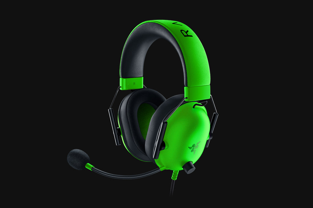 Casque gaming Razer BlackShark V2 X vert - vue trois quarts