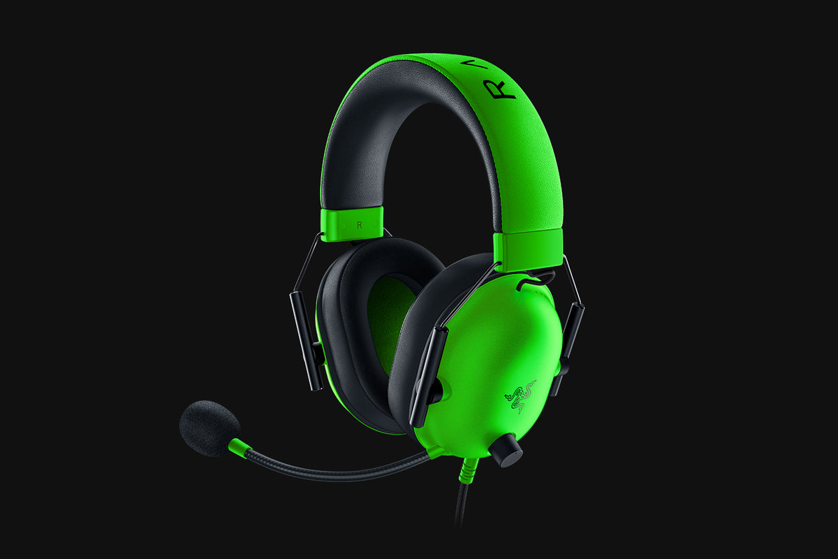 Casque gaming Razer BlackShark V2 X vert - vue trois quarts