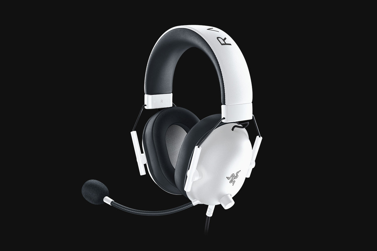 Casque gaming Razer BlackShark V2 X blanc - vue trois quarts