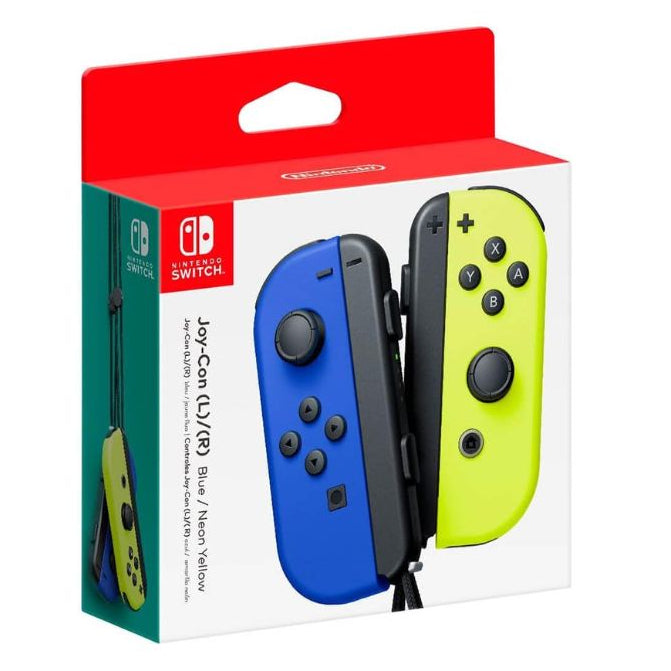 Manette Switch Joy-Con bleu (G) et Joy-Con jaune néon (D) pour Nintendo Switch